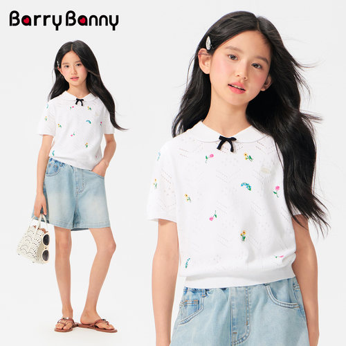BarryBanny女童娃娃领短袖T恤