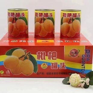 莆田特产恒星枇杷罐头一件567克 12瓶食品果肉水果枇杷罐头