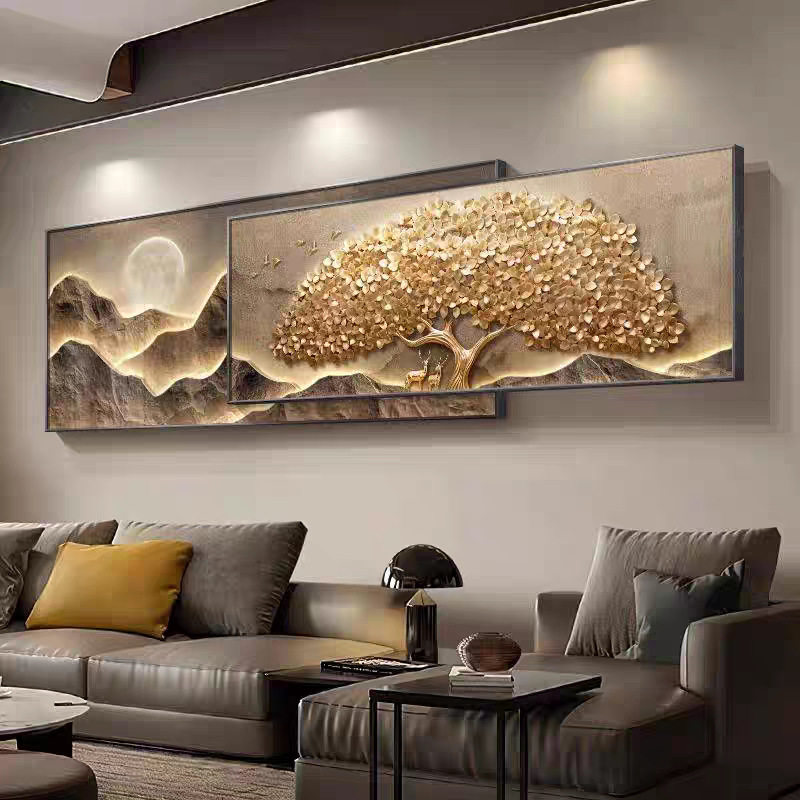 简约客厅挂画沙发背景墙装饰画客厅装饰画山水画床头画家居挂画