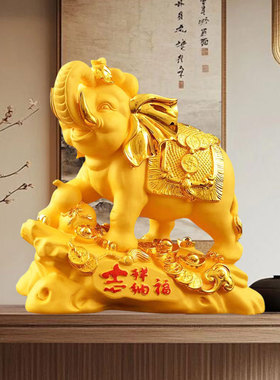 纳福象树脂工艺品摆件 酒柜玄关感摆饰 开业乔迁家居礼品
