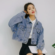 Áo khoác denim mỏng dành cho nữ áo ngắn xuân hè 2019 Học sinh mới phiên bản Hàn Quốc của chiếc áo khoác hoang dã rộng rãi - Áo khoác ngắn
