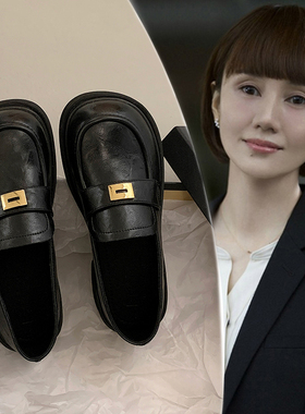 圆头乐福鞋女英伦风平底小皮鞋jk黑色单鞋2025新款春秋豆豆女鞋子