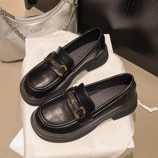 英伦风豆豆鞋 黑色乐福鞋 一脚蹬百搭jk单鞋 厚底小皮鞋 子 女2026新款