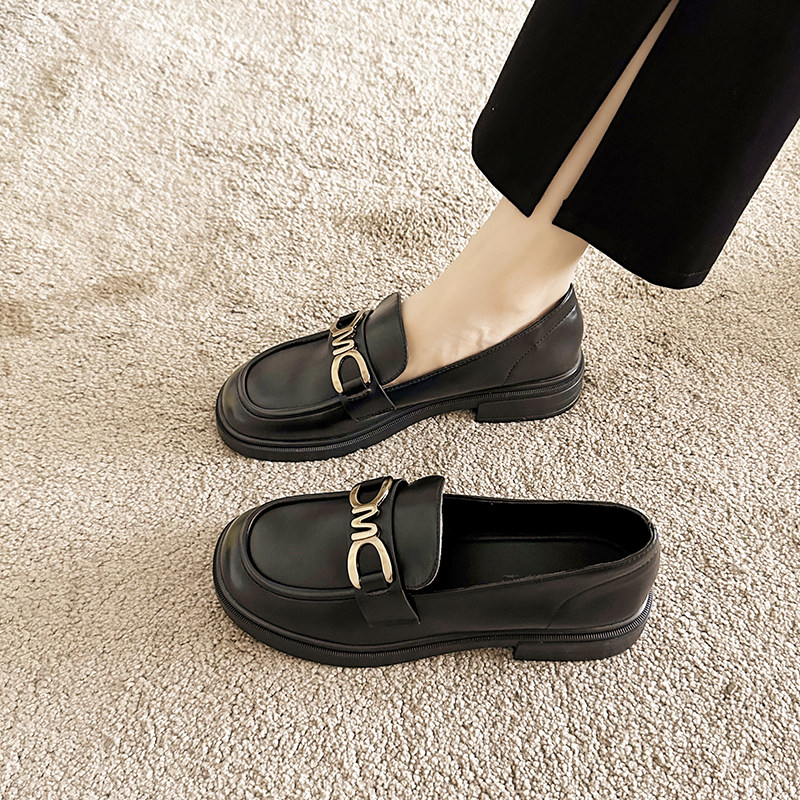 平底乐福鞋女一脚蹬显瘦春秋女鞋英伦风黑色小皮鞋百搭jk豆豆鞋子,女鞋,乐福鞋（豆豆鞋）,淘宝优惠券,粉丝福利购,淘宝优惠卷