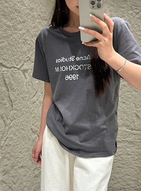 白色字母印花短袖T恤女2025春夏新款圆领百搭纯棉正肩上衣7692