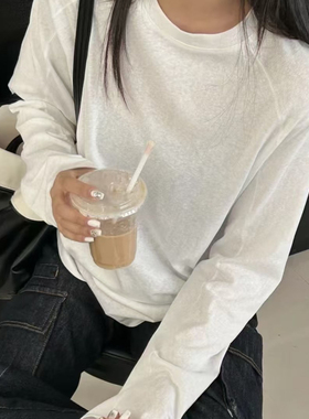 DW高品质净版雪花棉白色T恤女2025春夏亲肤微透内搭上衣ins潮7384