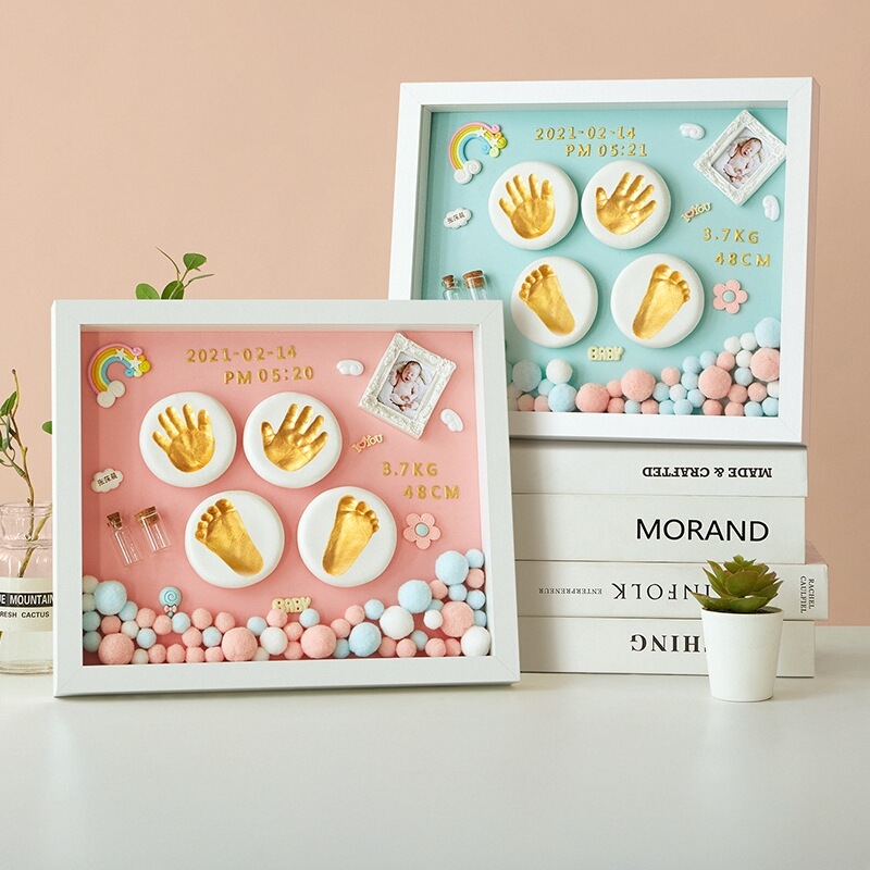 宝宝手足脚印胎毛脐带纪念品礼物