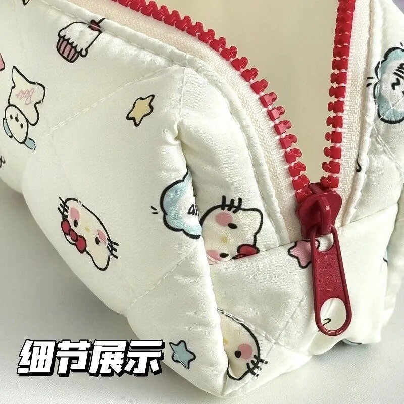 KENYIN 2024 신형 KT 고양이 우유 거품 인쇄 대용량 연필 가방 INS HIGH LOOKING 대용량 귀여운 헬로 키티 여학생 문구 연필 가방