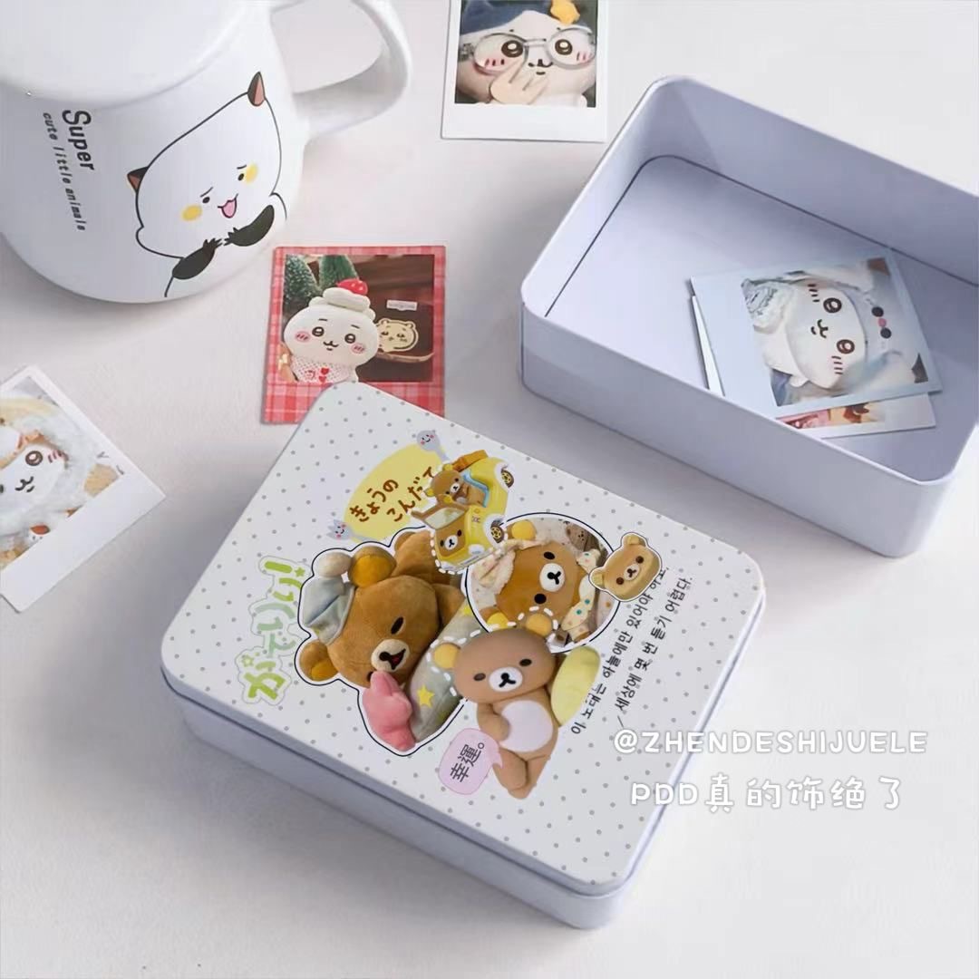 波点轻松熊玩偶铁盒ins可爱小卡