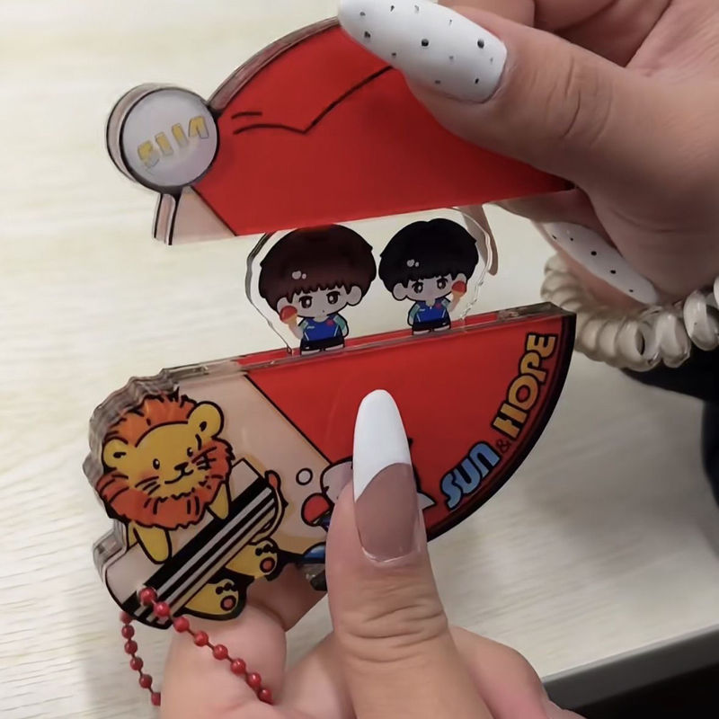 小红书同款莎头周边挂件抽拉摇摇乐钥匙扣可爱创意书包装饰挂件