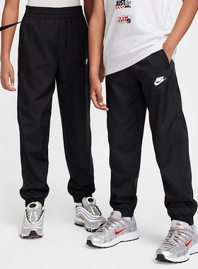 Nike耐克男女童新款休闲CLUB大童梭织长裤透气运动裤HF8141-010