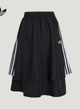 Adidas阿迪达斯女大童新款三叶草时尚百搭舒适运动半身裙KT4999