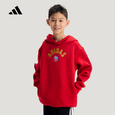 Adidas阿迪达斯男大童新款时尚运动休闲套头衫舒适百搭卫衣KG5929