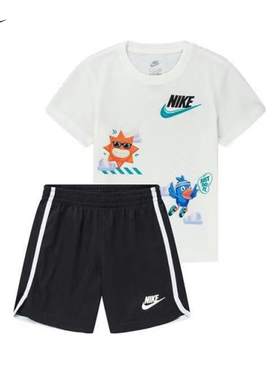 NIKE耐克2025夏季新款小童运动休闲舒适透气短袖套装II3064-010