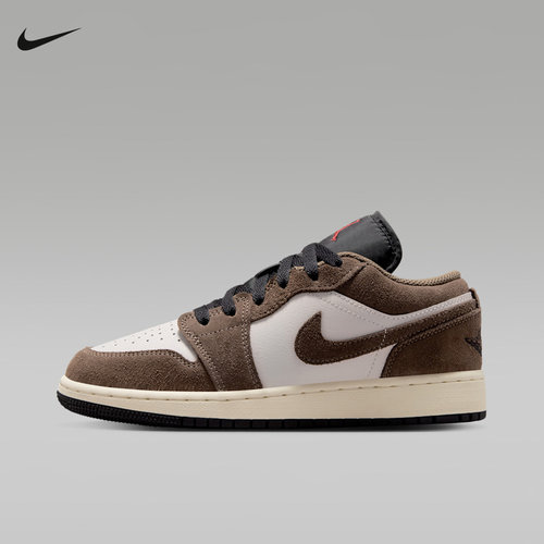 耐克AJ1女鞋Air Jordan 1拼接翻毛皮复古板鞋童篮球鞋553560-200