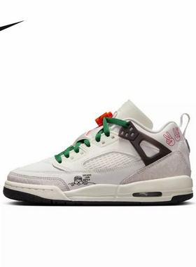 耐克女鞋JORDAN SPIZIKE白绿大童款低帮板鞋复古篮球鞋HQ1670-183