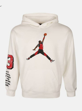 NIKE耐克男女童卫衣冬季Jordan印花保暖连帽针织套头衫IQ2915-133