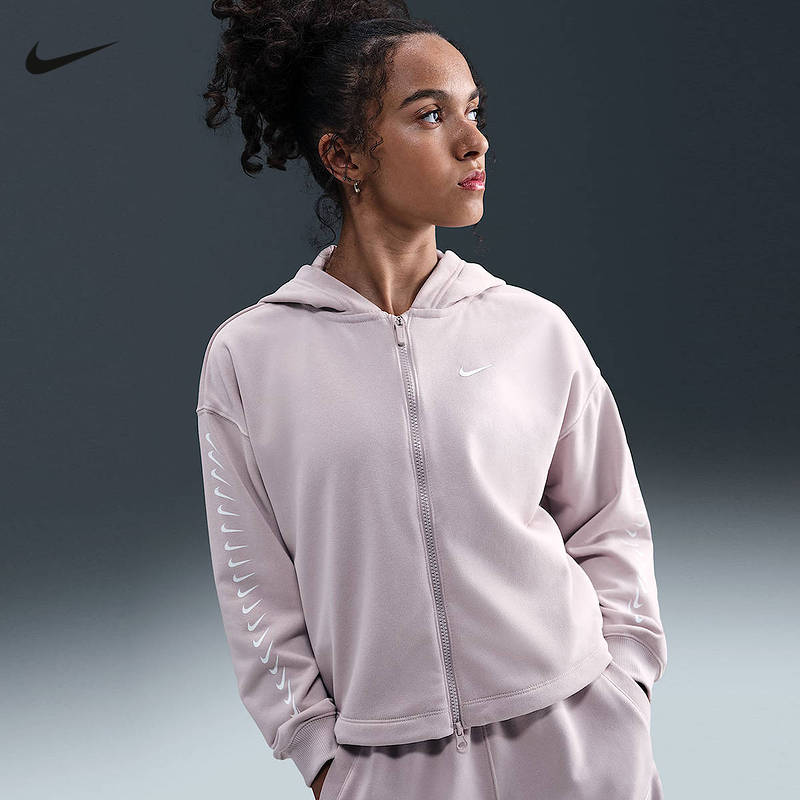 NIKE耐克大童外套2025秋季新款宽松休闲连帽衫运动夹克HV0734-019