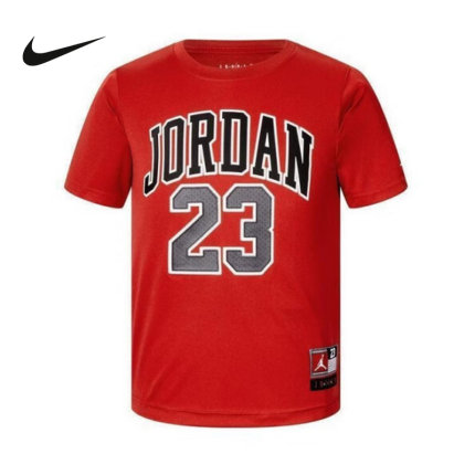 Nike耐克男女小童短袖针织衫夏新款Jordan图案透气T恤HM4763-687