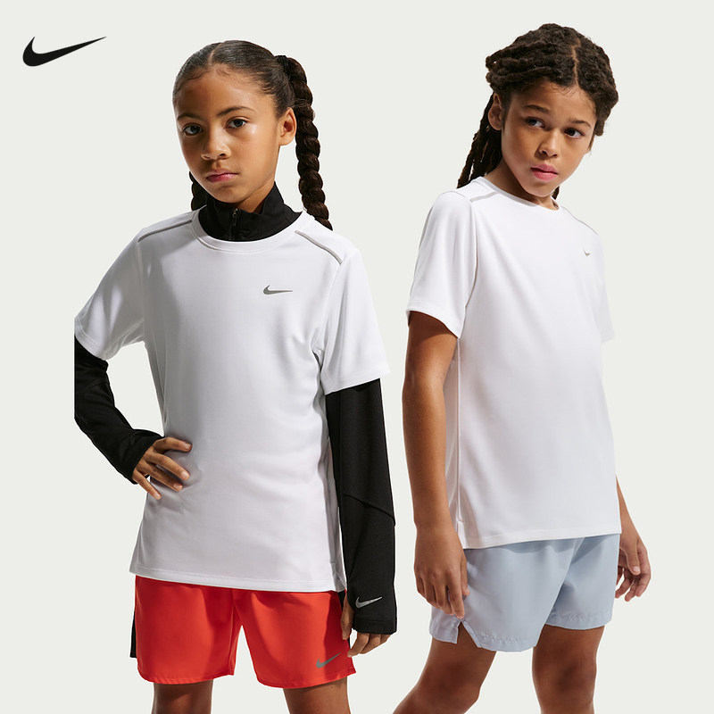 NIKE耐克大童运动T恤Dri-FIT速干透气短袖圆领上衣夏季IF2425-100图片