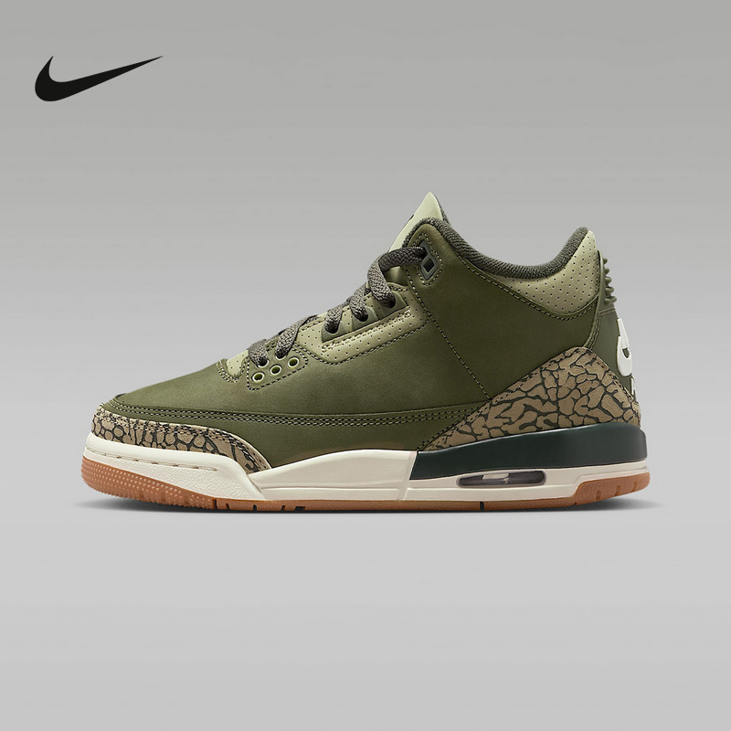 Nike耐克男女童鞋新款AJ3爆裂纹高帮运动鞋训练篮球鞋DM0967-202