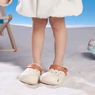 PONY波尼男女童新款休闲户外沙滩鞋包头凉拖鞋洞洞鞋252K1GD11OW