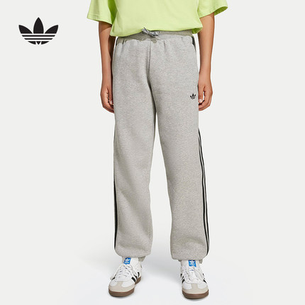 adidas阿迪达斯三叶草冬新款三条纹男大童宽松运动休闲裤 JW1090