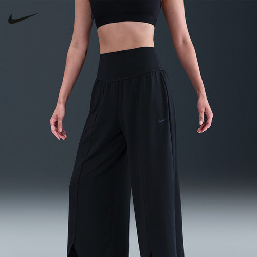 NIKE耐克女裤春秋季新款宽松阔腿裤高腰运动裤针织长裤IH8593-010