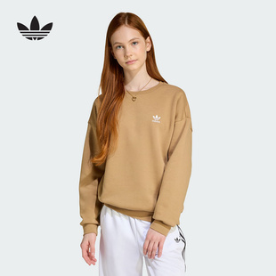 Adidas阿迪达斯三叶草2025冬新款男女大童加绒保暖套头卫衣JX2750