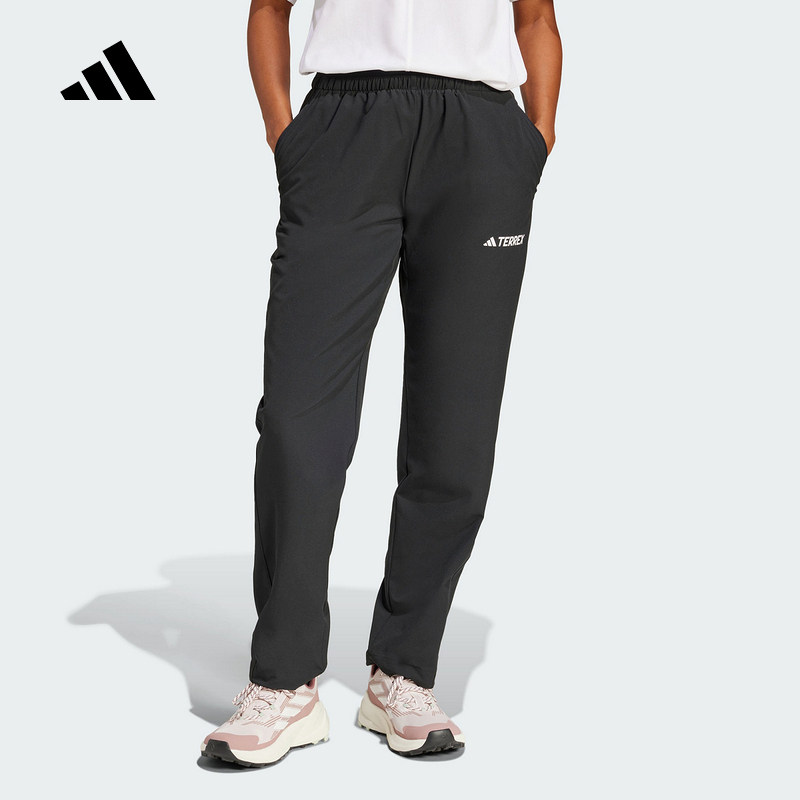 adidas阿迪达斯户外徒步运动裤春秋女TERREX修身梭织长裤 JF3693