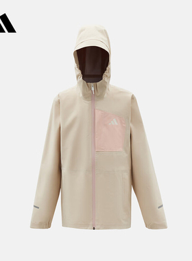 adidas阿迪达斯防风拒水女大童连帽外套2026春户外梭织夹克KG5948
