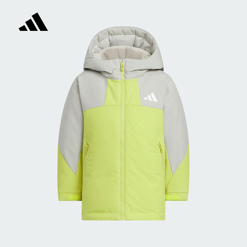 adidas阿迪达斯 2025冬男小童保暖休闲羽绒服连帽运动外套 KC5413