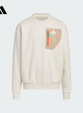 adidas阿迪达斯冬新款保暖运动休闲圆领套头衫男大童卫衣 KC0219