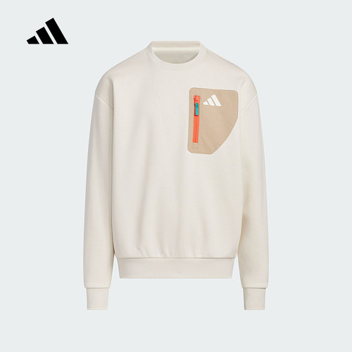 adidas阿迪达斯冬新款保暖运动休闲圆领套头衫男大童卫衣 KC0219