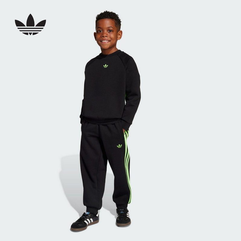 Adidas阿迪达斯男小童新款时尚三叶草休闲长百搭袖运动套装JX0546,童装/婴儿装/亲子装,套装,淘宝优惠券,粉丝福利购,淘宝优惠卷