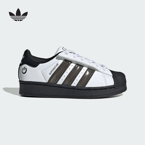 adidas阿迪达斯小儿童魔术贴贝壳头2025秋SUPERSTAR经典鞋 JS1290