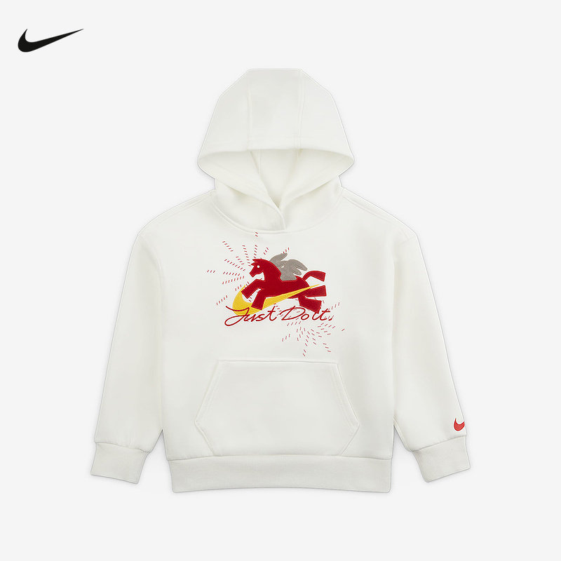 NIKE耐克马年新年款卫衣男女童印花上衣针织连帽套头衫IU5332-133,童装/婴儿装/亲子装,卫衣/绒衫,淘宝优惠券,粉丝福利购,淘宝优惠卷