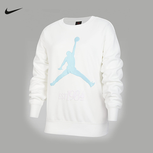 Jordan耐克Club大童加绒圆领上衣秋冬女针织休闲套头衫 133 IQ2869