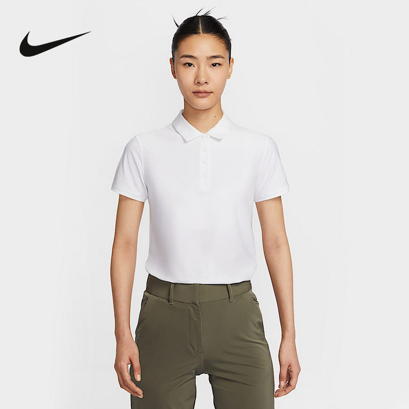 Nike耐克短袖女夏新款Dri-FIT高尔夫翻领POLO衫运动T恤FQ1575-100图片