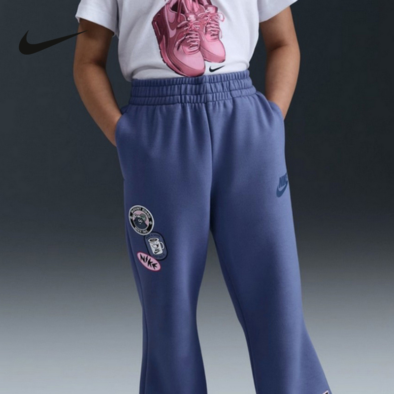 Nike耐克女童新款宽松休闲舒适运动百搭透气针织长裤IO5866-499