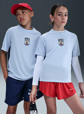 NIKE耐克大童短袖训练上衣夏季新款男女童速干透气T恤II0477-057