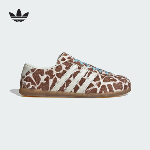 adidas阿迪达斯三叶草T头鞋板鞋女奶牛纹印花薄底德训鞋 KH9013