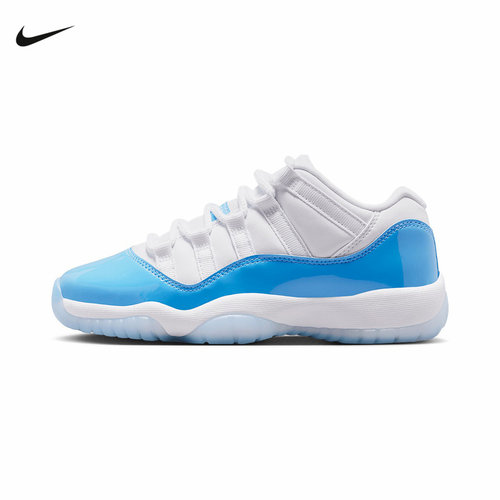 耐克女鞋大童鞋Air Jordan 11 AJ11白蓝低帮复古篮球鞋FV5121-100