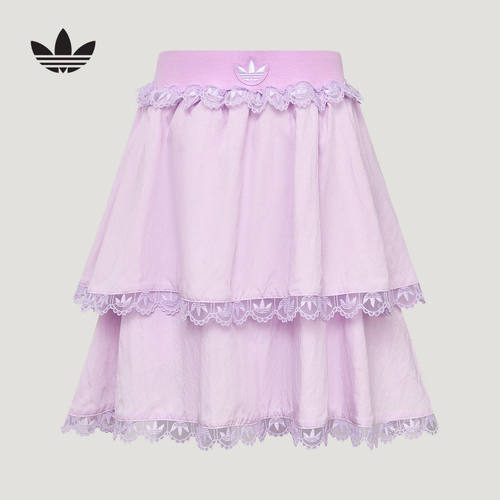 adidas阿迪达斯三叶草短裙女秋大童芭蕾美学系列紫蛋糕裙  LF9108