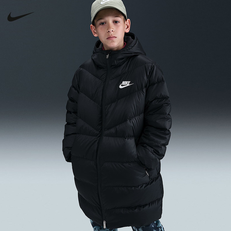 Nike耐克2025冬新款风行者系列大童拒水保暖长款羽绒服IQ3183-010