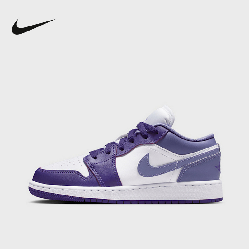 Nike耐克童鞋2025新款AJ1低帮板鞋耐磨轻便实战篮球鞋553560-551