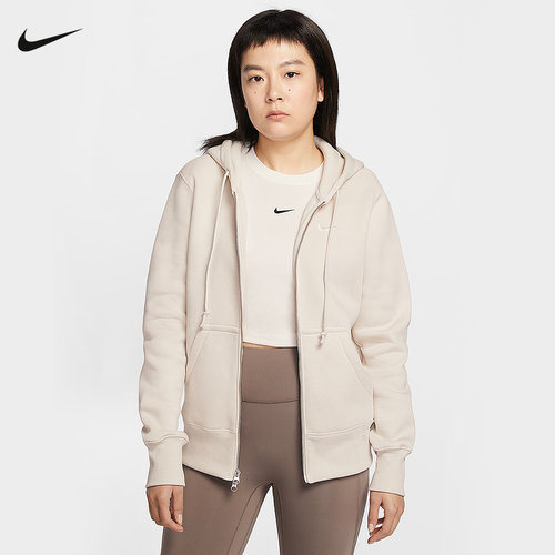 NIKE耐克女子针织夹克外套26春新款加绒连帽衫运动卫衣HJ0996-104