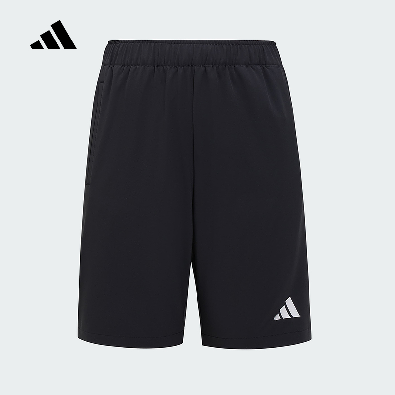 adidas阿迪达斯男女大童速干凉爽中裤五分裤2025夏清风短裤KG3130