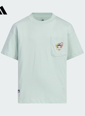 阿迪达斯童装25夏季新款男女小童纯棉运动休闲短袖圆领T恤JM7994