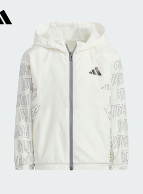 adidas阿迪达斯男小童拒水连帽外套25秋SPORTSWEAR梭织夹克KF4955